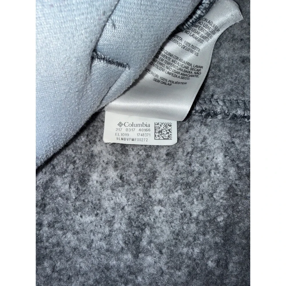 Columbia‎ Youth Girls Hooded Fleece Jacket Pink Trim Size L Gray Zip Up